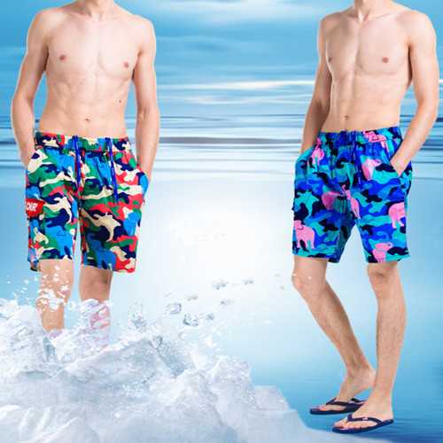 Camouflage Casual Beach Shorts Summer Mens Quick Drying Loose Surf Beach Shorts