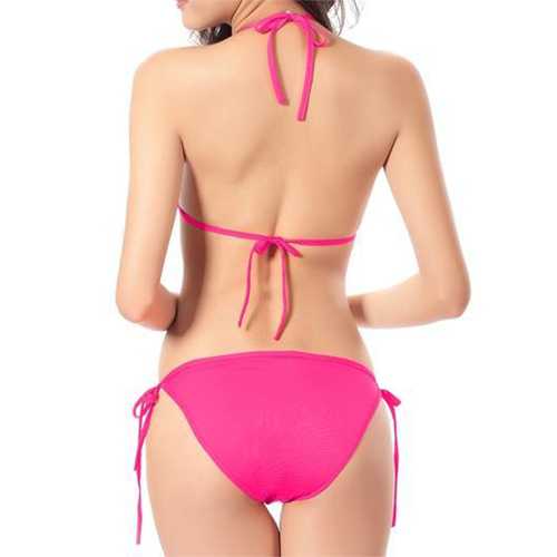 Sexy Halter Backless Plunge Woman Bikini Swimwear