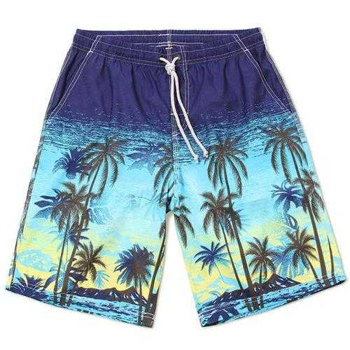 Mens Quick Drying Waterproof Seaside Vacation Beach Shorts Casual Loose Fifth Swimming Pants