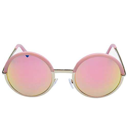 Women Ladies Retro Round Lens Uv Protection Sun Glassess Full Frame Eyewear