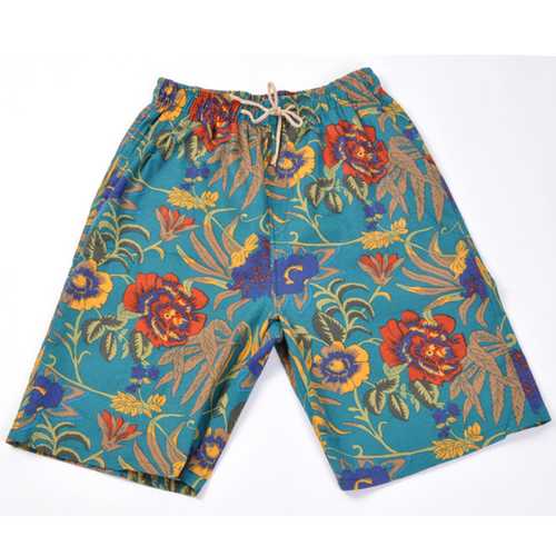 Mens Summer Printing Fashion Casual Elastic Waist Multi Pocket Sports Beach Shorts
