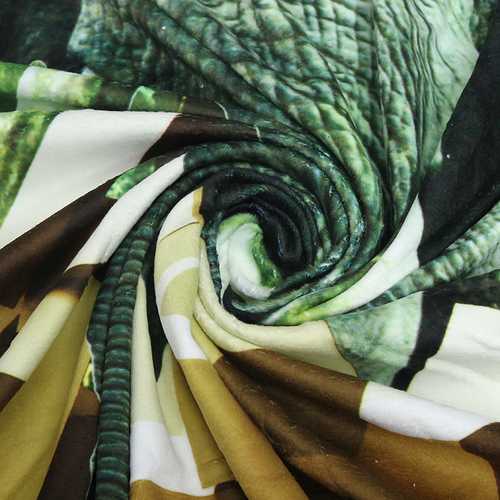 150cm 3D Elephants Printing Microfiber Bath Beach Towel Soft Quick Drying Round Washcloth