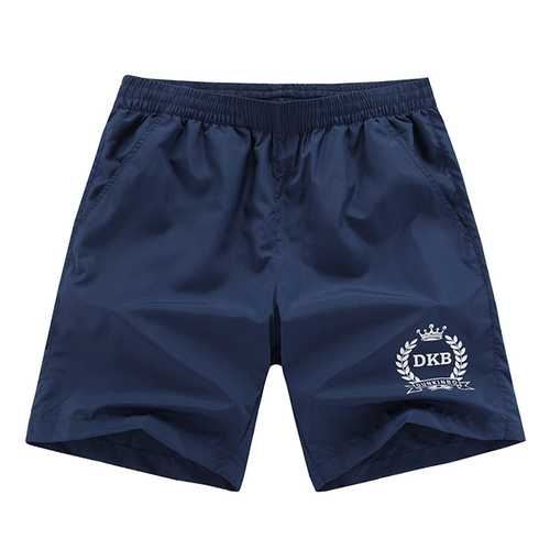 Mens Quick Drying Beach Casual Printing Loose Sports Outdooors Gym Polyester Knee Length Shorts