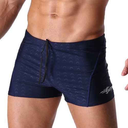 Mens Sexy Beach Swimming Quick Drying Trunks Solid Color Waterproof Spa Shorts