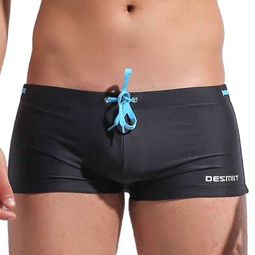 Mens Beach Swimming Spa Low Waist Sexy Solid Color Shorts Summer Casual Trunks