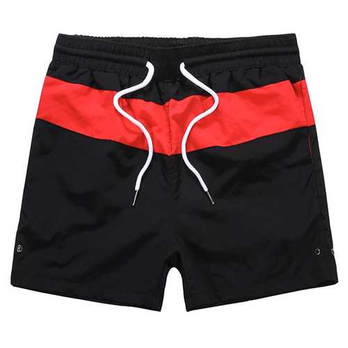 Mens Fashion Casual Quick Drying Summer Beach Striped Contrast Color Shorts 10 Colors