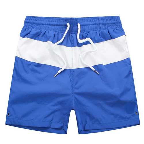 Mens Fashion Casual Quick Drying Summer Beach Striped Contrast Color Shorts 10 Colors