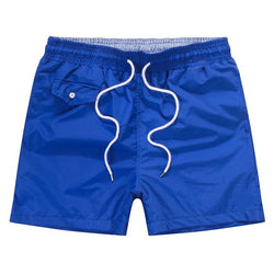 Mens Casual Sports Solid Color Quick Drying Drawstring Loose Beach Shorts