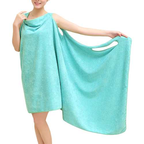 Honana BX-949 Summer Microfiber Soft Beach Able Wear Spa Bath Robe Plush Highly Absorbent Bath Towel Skirt