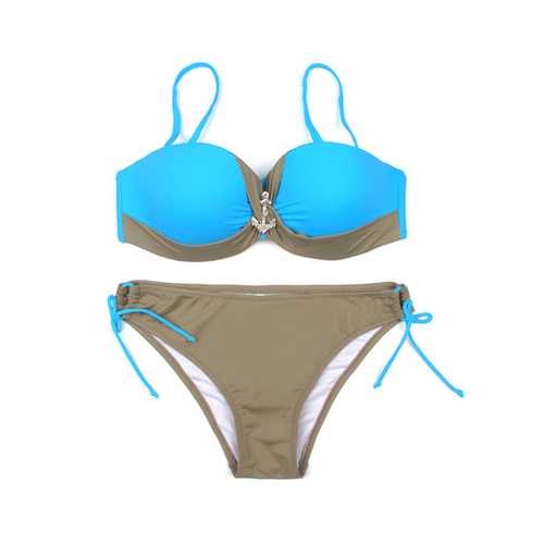 Women Sexy Underwire Push Up Bikini Set Ruched Adjustable Beachwear