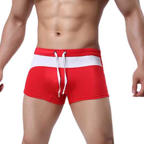 Mens Stitching Swimming Beach Shorts Fashion Casual Summer Mid Wiast Trunks