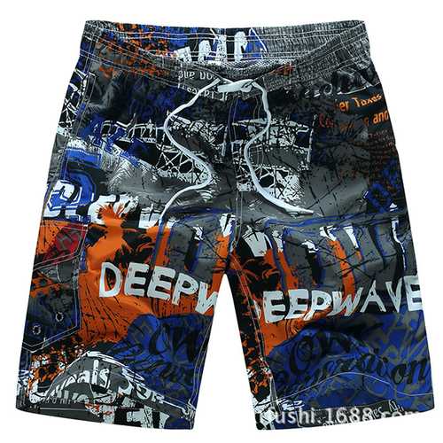 Summer Printing Athletics Casual Home Quickly Dry Loose Sports Beach Shorts Plus Size for Men