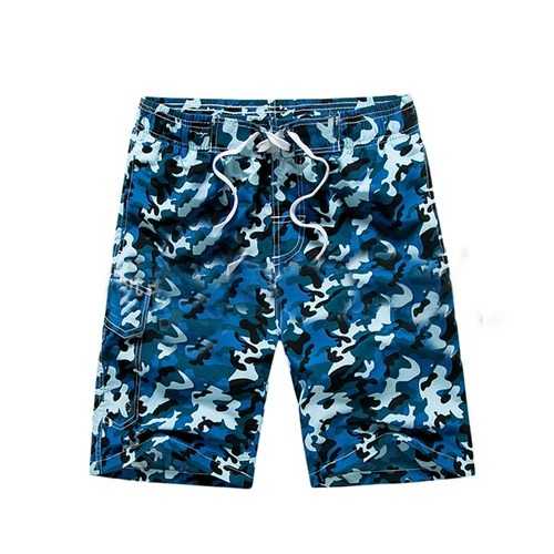 Camo Summer Swim Surf Drifting Casual Holiday Quick Drying Loose Beach Shorts for Men