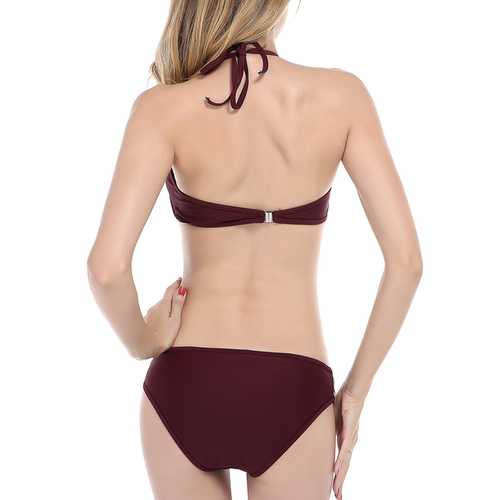 Halter High Neck Hollow Out Wireless Padded Tankini