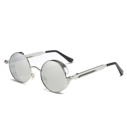 UV400 Vintage Steampunk Round Mirror Lens Sunglasses Outdoor Sport Hisper Eyewear For Man Women