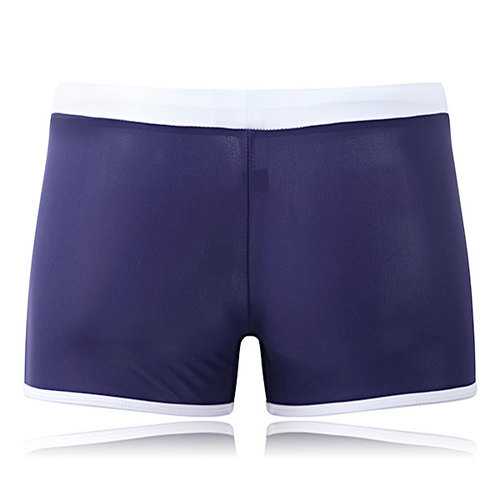 Stitching Printing Front Zipper Pocket Quick Drying Beach Shorts Swim Trunks for Men