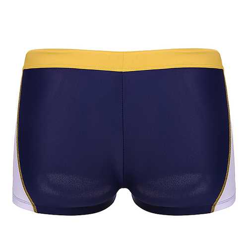 ESCATCH Mens Letter Printing Contrast Color Stitching Low Waist Boxers Swimming Beach Trunks