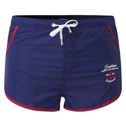 SEOBEAN Mens Causal Breathable Pocket Contrast Color Edge Home Sports Shorts