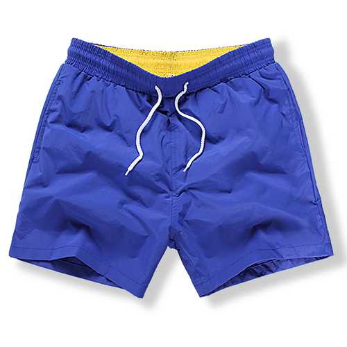Beach Sport Casual Loose Quickl Dry Water Repellent Solid Color Board Shorts for Men