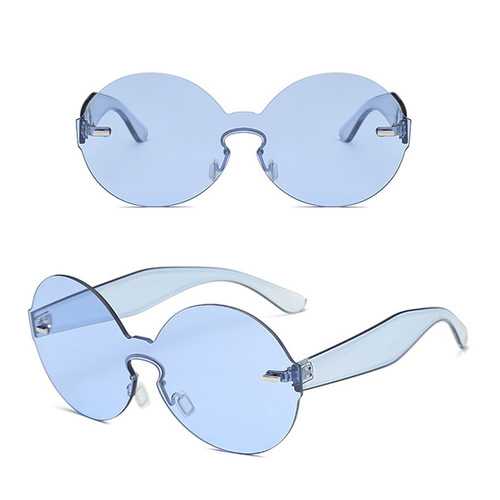 Women Summer Colorful Round Frame Sun Glassess Outdooors Uv Protection Glasses