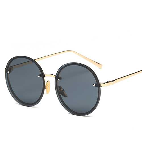 Women Vintage Uv Protection Sun Glassess Round Metal Frame Outdooors Anti Glare Glasses