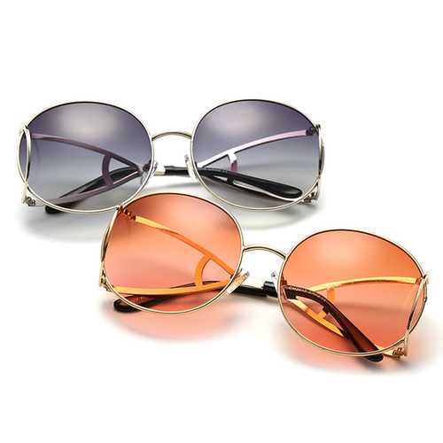 Women Oversize Frame Anti-UV Glasses Retro Colorful Lens Sunglasses