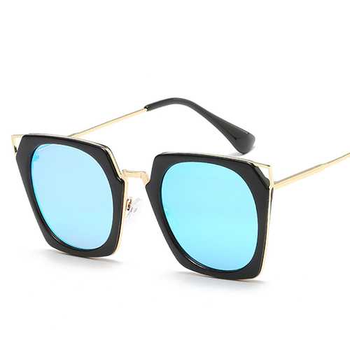 Women Unisex UV400 Cat Eye Sun Glassess Large Metal Frame Outdooors Sunscreen Glasses