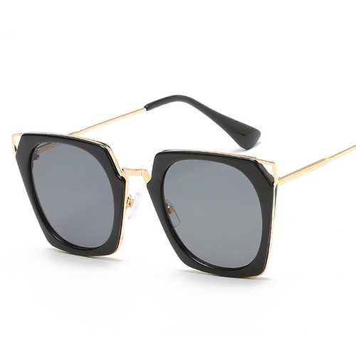 Women Unisex UV400 Cat Eye Sun Glassess Large Metal Frame Outdooors Sunscreen Glasses