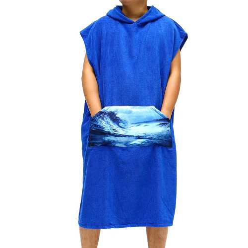 Honana Microfiber Cloak Costume Hooded Toweling Bathrobe Beach Towel Lazy Bathrobe Cloak