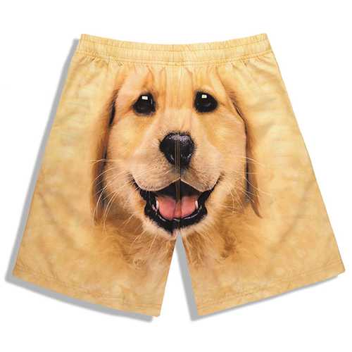 Funny 3D Dog Printing Quick Dry Summer Beach Board Shorts