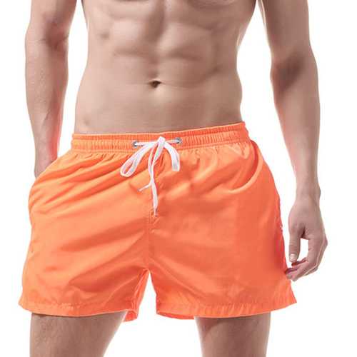 Mens Pure Color Beach Shorts