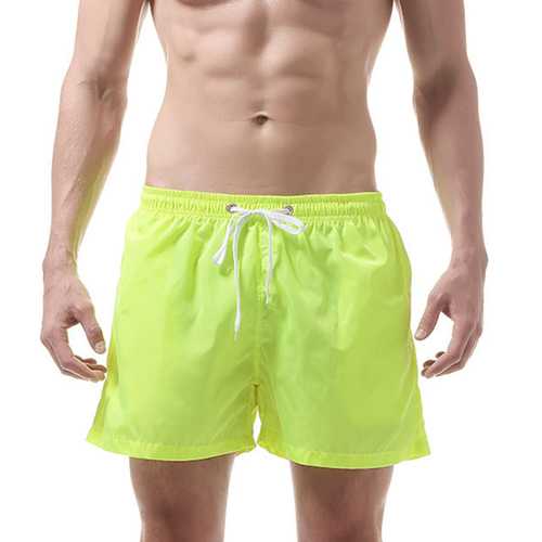 Mens Pure Color Beach Shorts