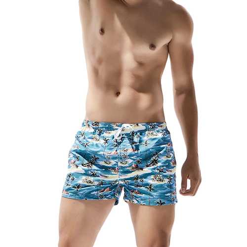 Mens Summer Hawaiian Printing Fashion Beach Board Shorts