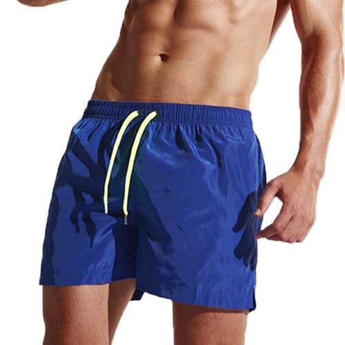 Mens Solid Color Summer Soft Home Sports Board Beach Shorts