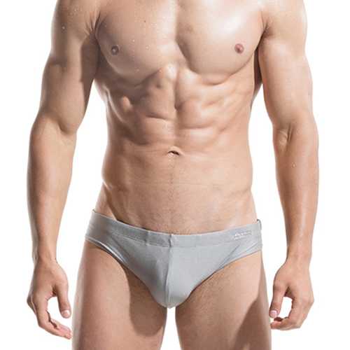 Mens Front Padded Sexy Low Rise Swimwear Swimming Trunks