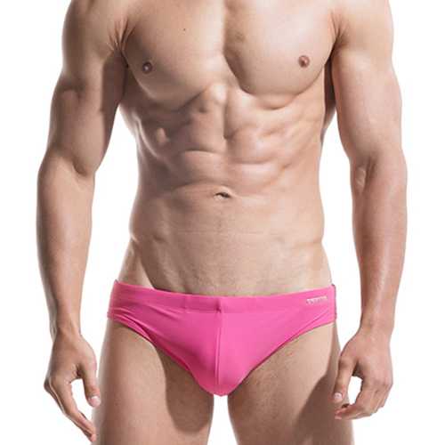 Mens Front Padded Sexy Low Rise Swimwear Swimming Trunks