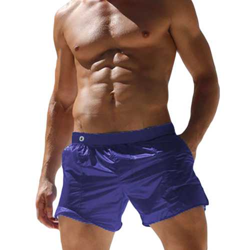Mens Fashion Sexy Translucent Sport Polyester Beach Shorts