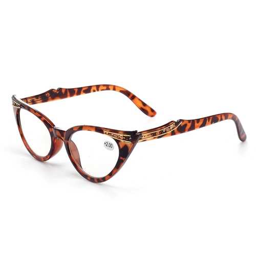 Women Classic Cat Eye Style Leopard Retro Glasses