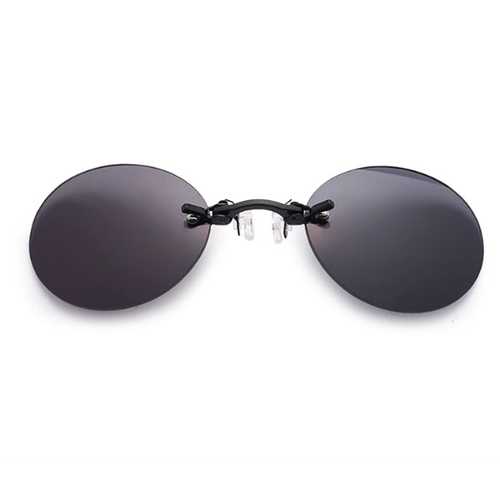 Men Outdoor Metal Clip-on Nose Sunglasses