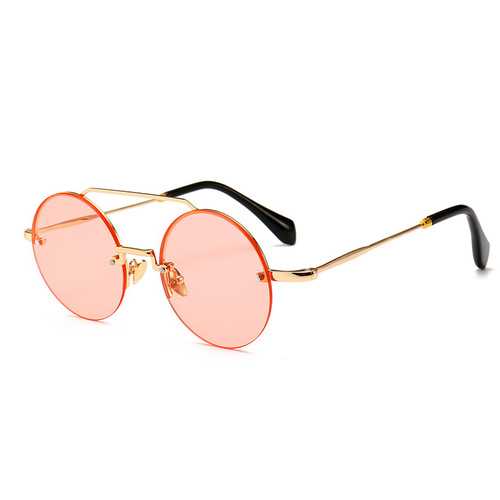 Men Women Narrow Frame Retro Round Sunglasses