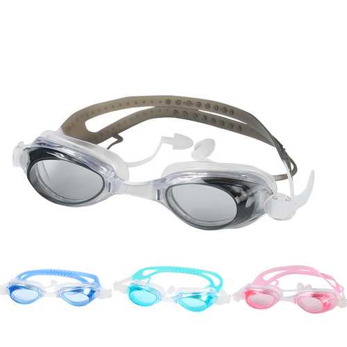 HD Waterproof Anti-fog Swimming Goggles with Earplug
