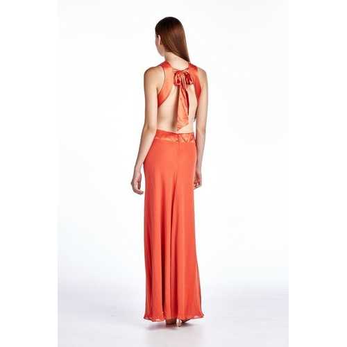 Women's Evening Gown with Neck and Waist Appliques