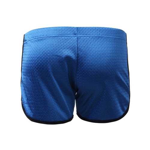 Mens Gym Breathable Mesh Wicking Drawstring Exercise Sports Shorts