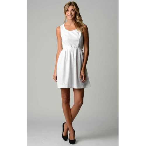 Women's Belted Fit & Flare Lace Dress