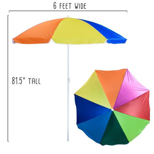 Rainbow Beach Umbrella, 6-foot