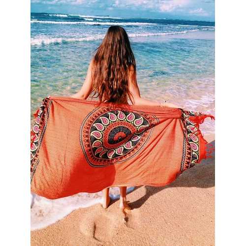 Blanket Throw Turkish Printed Beach Towel Orange