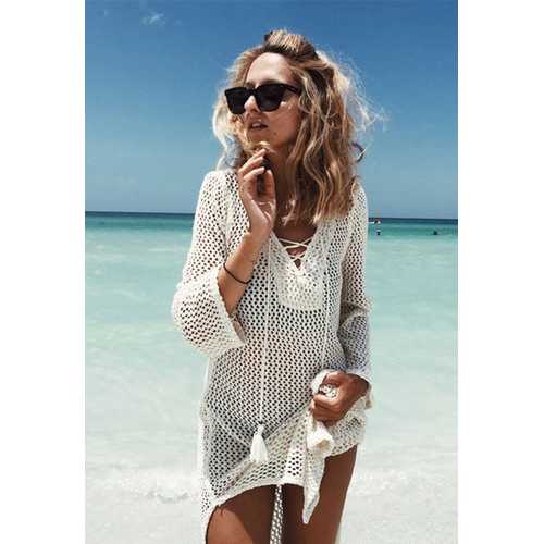 2017 Women's Bathing Suit Cover Up Crochet Mesh Knit Bikini Swimsuit Swimwear