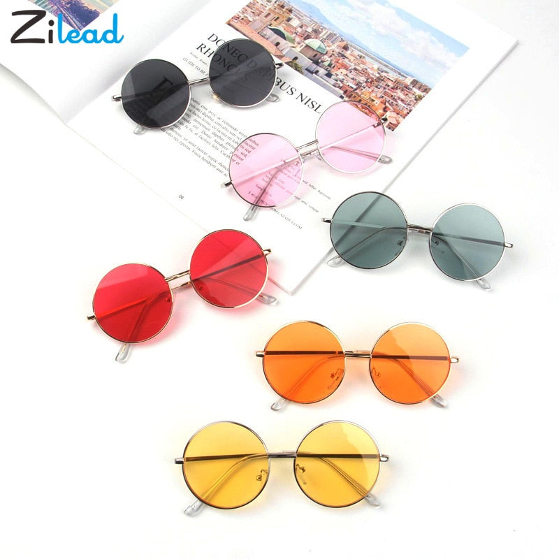 Zilead Candy Color Korean Simple Children Round Girls ANTI-UV Sunglasses Hot Boys Girls Kids  Retro Cute Sun Glasses Eyewear