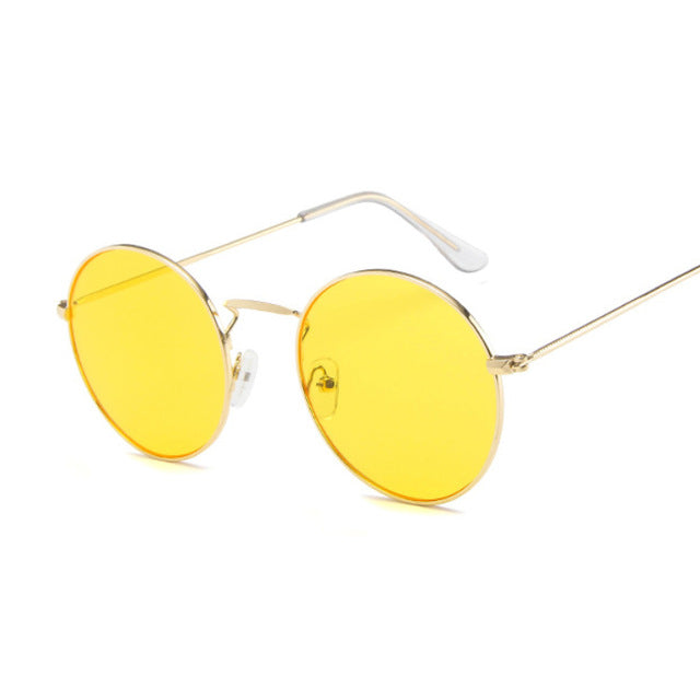 Classic Round Alloy Sunglasses Women Brand Designer Small Frame Sun Glasses Female Vintage Metal Oculos Feminino