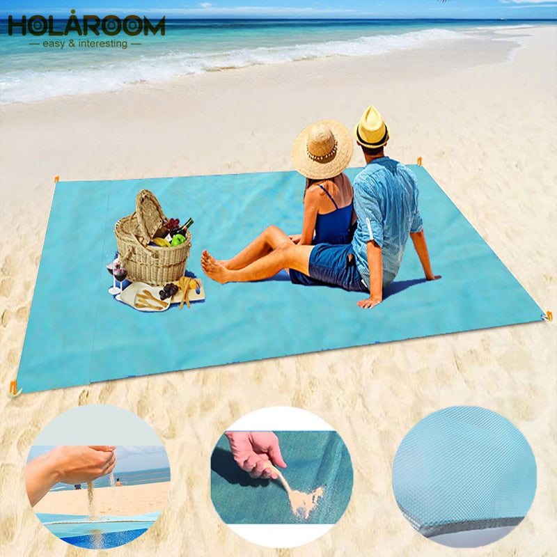 Sand Free Beach Towel Portable Blue beach Towels Anti-slip Sand Mats Polyester Outdoor Towel for Beach support drop ship